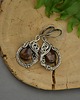 kolczyki wire wrapping Eleganckie kolczyki kwarc dymny wire wrapping 2