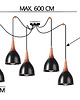 lampy wiszące Lampa Wisząca Metalowa Kaszmirowa ze złotym dodatkiem LED 4
