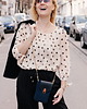 torebki mini Mini Bag Craftbags - granatowa z koniakową ozdobą i złotem 1