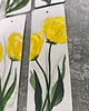 zakładki do książek Akwarela Zakładka do Książki Żółte Tulipany Kwiaty Tasiemką Rękodzieło 5