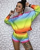bluza bez kaptura damska DR.CROW Bluza Krótka CROP Ombre Rainbow 1
