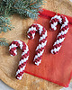 ozdoby choinkowe OD RĘKI: Bordowe Zawieszki Na Choinkę - laski cukrowe plecione, zestaw 3szt. 3