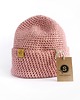 czapki damskie Przejściowa czapka  bawełna merino COSY różowa 1