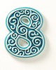 napisy dekoracyjne i tabliczki Numer mieszkania - ceramiczna cyfra 8 turkusowa, wys.8 cm 2