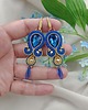 kolczyki soutache Kobaltowe kolczyki sutasz, kolczyki na wesele, niebieskie złote 1
