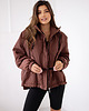 kurtki damskie Brązowa Kurtka Wiosenna z Rozcięciami 1
