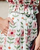 spodnie materiałowe damskie Lniano-bawełniane spodnie w kwiaty, RETRO NOELIA 4