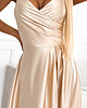 sukienki maxi damskie 299-8 CHIARA elegancka maxi SATYNOWA suknia na ramiączkach - ZŁOTA 7