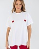 t-shirt damskie T-shirt Voila Biały Maki 2