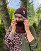 czapki damskie Czapka beanie z bawełny logo kolorowe Brąz 1
