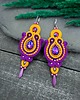 kolczyki soutache Kolczyki sutasz pomarańczowo fioletowe kolorowe Margo energetyczne 2