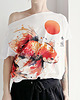 t-shirt damskie Koi pomarańczowy fullprint Biały Oversize 1