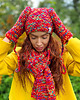 czapki damskie Czapka ręcznie robiona MERINO 50% EXPLORER ,,Czerwienie" 2