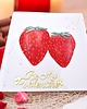 kartki scrapbooking Kartka ręcznie malowana na Walentynki z truskawkami 1