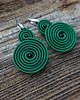 kolczyki soutache Zielono- czarne spirale  kolczyki soutache 1
