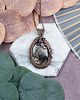 wisiory Miedziany wisiorek wire wrapping z jaspisem Coffee Bean #534 1