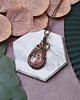 wisiory Miedziany wisiorek wire wrapping z rodonitem #453 2