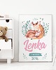 obrazy i plakaty do pokoju dziecięcego Metryczka z sarenkami - plakat 1