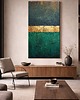obrazy Obraz artystyczny 80x160cm w kolorach tuskus szmaragd grafit złoto 2