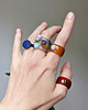 pierścionki - różne Pierścionek z kamienia naturalnego z sercem, ametyst, Chunky Jelly Ring 3