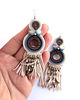 kolczyki soutache Vira L - kolczyki etno, srebro 1