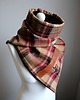 szale damskie Szal, Komin, chusta - Krata - brązowy i czerwony 6