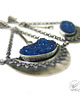kolczyki wire wrapping Druzy - Blue 2