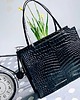 torby na ramię Skórzana Shopper Adrianna M czarny croco mat 1