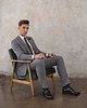 spodnie męskie Eleganckie spodnie męskie saluzzo szary slim fit 4