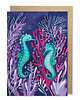 kartki okolicznościowe - wydruki Seahorses kartka okolicznościowa z kopertą i konikami morskimi 3