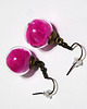 kolczyki szklane Pióra amarantowe - kolczyki wiszące, brąz 3