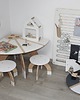 meble do pokoju dziecka Narożny drewniany stół z organizerem BAJTEL 5
