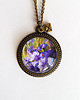 wisiory Medalion, naszyjnik - Fioletowe chabry 1