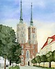 plakaty Plakat Wrocław, Katedra św. Jana Chrzciciela, Ostrów Tumski, akwarela 1