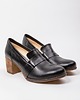 półbuty damskie PÓŁBUTY NA 6 CM SŁUPKU - SKÓRA NATURALNA - MODEL 250 - KOLOR CZARNY LICO 1