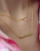 złote naszyjniki 16k Gold Plated Horizontal Bar Necklace 5