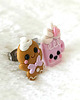 kolczyki z masy plastycznej Różowe świąteczne kolczyki pierniczek i kubek 2