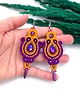 kolczyki soutache Kolczyki sutasz pomarańczowo fioletowe kolorowe Margo energetyczne 1