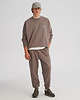 bluzy męskie Bluza bez kaptura LOOSE FIT taupe męska 3