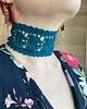 chokery Prześliczny koronkowy leśny choker motyw listków 3