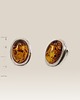 kolczyki z kamieniami Srebrne kolczyki z bursztynem koniak 15x11mm 1