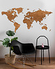 Ozdoby na ścianę Drewniana Mapa Świata 180x90x06 cm Granice 5