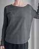 bluza bez kaptura damska Gruby Wąski rękaw Grafit melanż 3