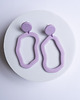 kolczyki z masy plastycznej Wiszące sztyfty w organicznym kształcie 1