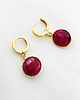 kolczyki z kamieniami Kropla Ognia- Czerwone kolczyki Rubiny srebro pozłacane 1