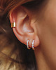 kolczyki srebrne Kolczyki koła 13mm "White Belle" z cyrkoniami - srebro 925 pozłacane 1