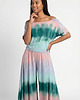 komplety damskie Auri Lili letni zestaw Purusza tie dye zielono-liliowo-różowy M (38) 1