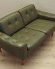 sofy i szezlongi Sofa skórzana zielona, duński design, lata 70, produkcja: Dania 4