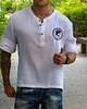 koszule męskie Biała koszula etno w stylu Boho 3