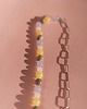 naszyjniki - inne Naszyjnik mix koraliki i łańcuszek z zawieszką kwiatek 3
